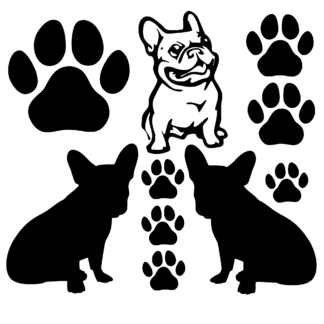 Vinyl Car Stickers - French Bulldog Set