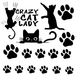 Vinyl Car Stickers - Crazy Cat Lady Claws