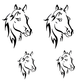 Vinyl Car Stickers - Horse Face Set