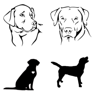 Vinyl Car Stickers - Labrador Head Set