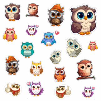 Owls Vinyl Stickers (Colour)