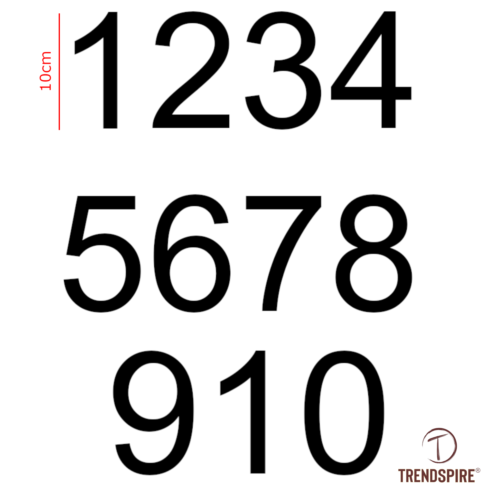 Numbers 10cm Vinyl Stickers 1-10 DOUBLE pack Arial - Image 3