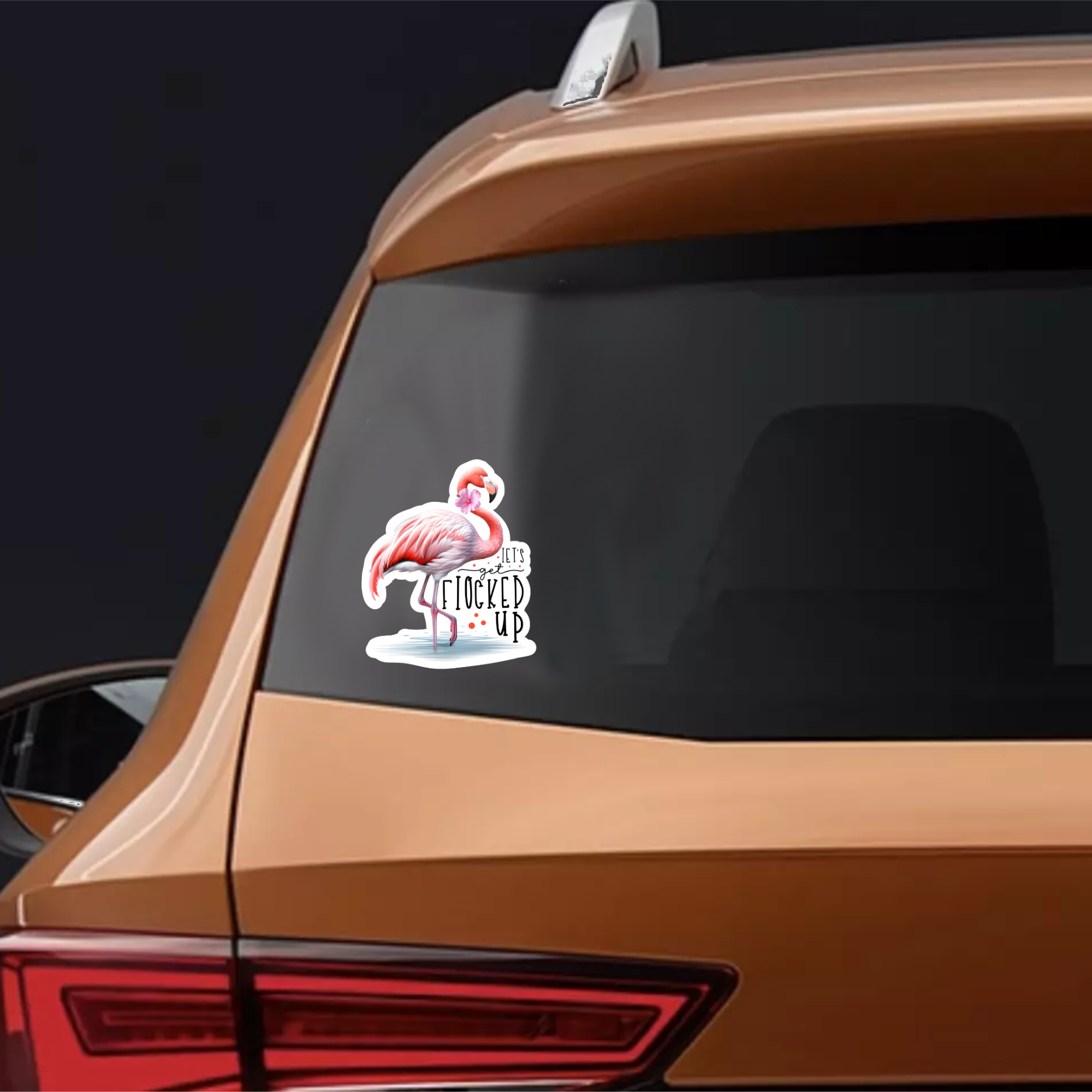 Flamingos Words Lifelike Vinyl Stickers (Colour) - Set of 6 - Image 3