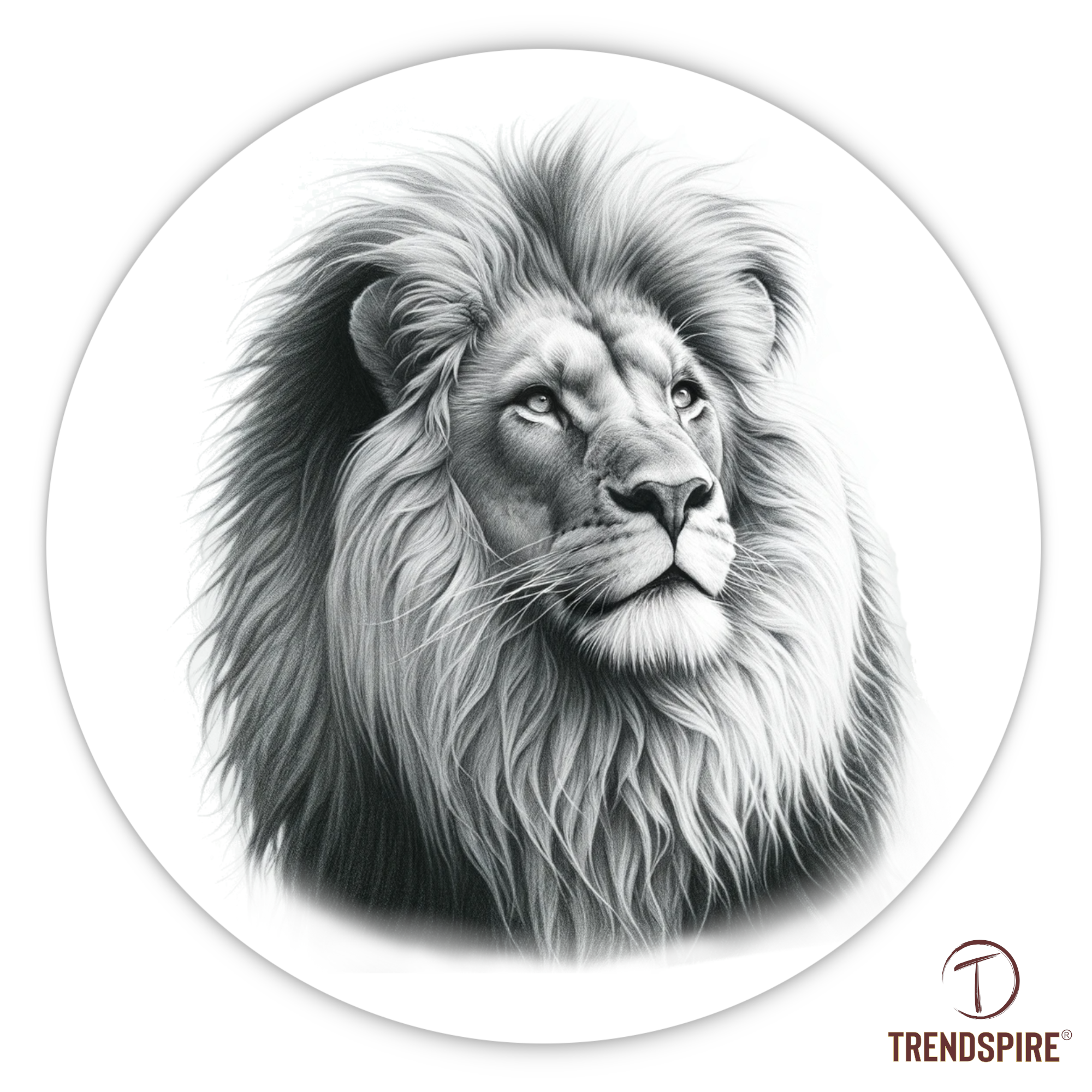 TrendSpire Lion Stickers (BW) - Set of 3 - Image 2