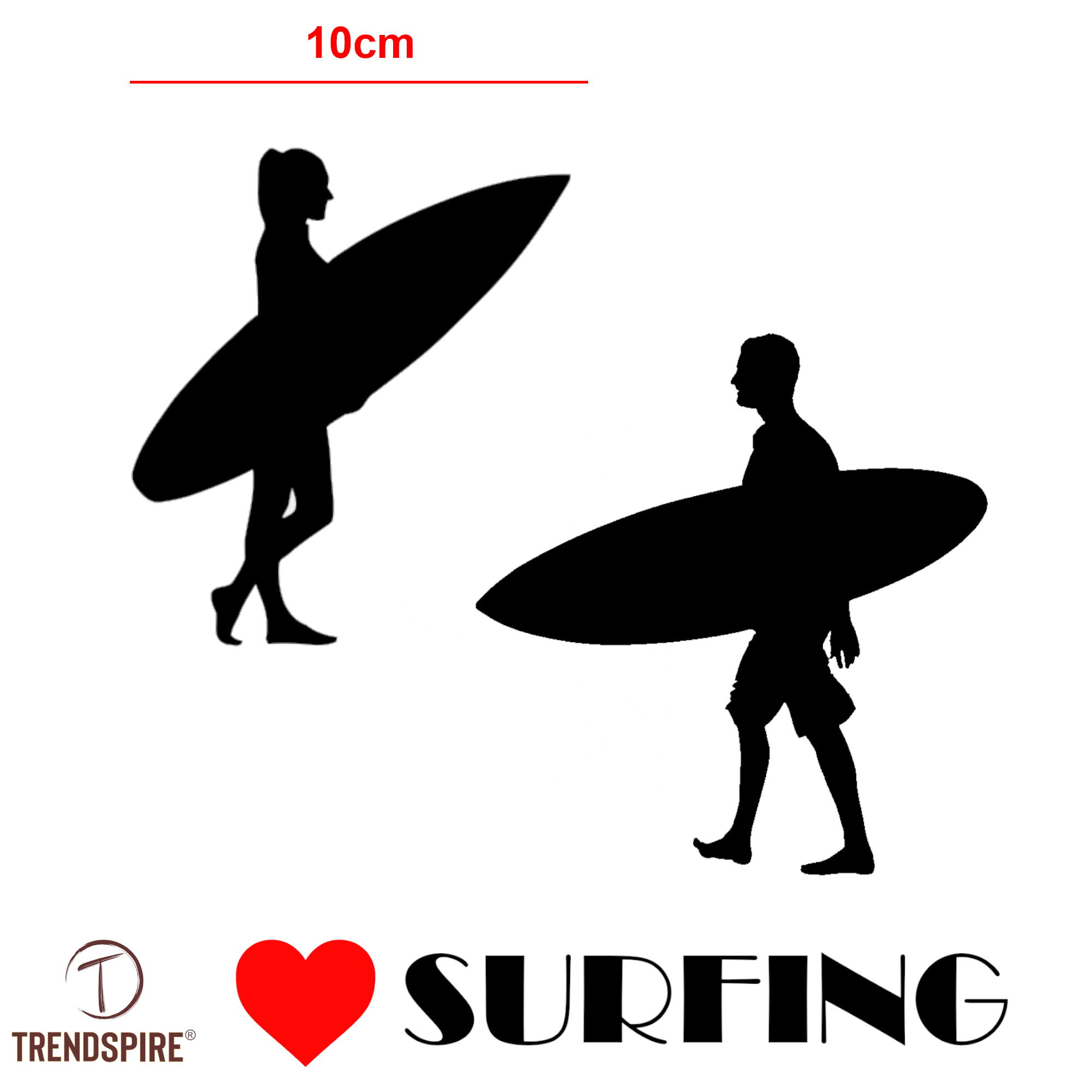 Vinyl Car Stickers - Surfers walking Set - Image 2