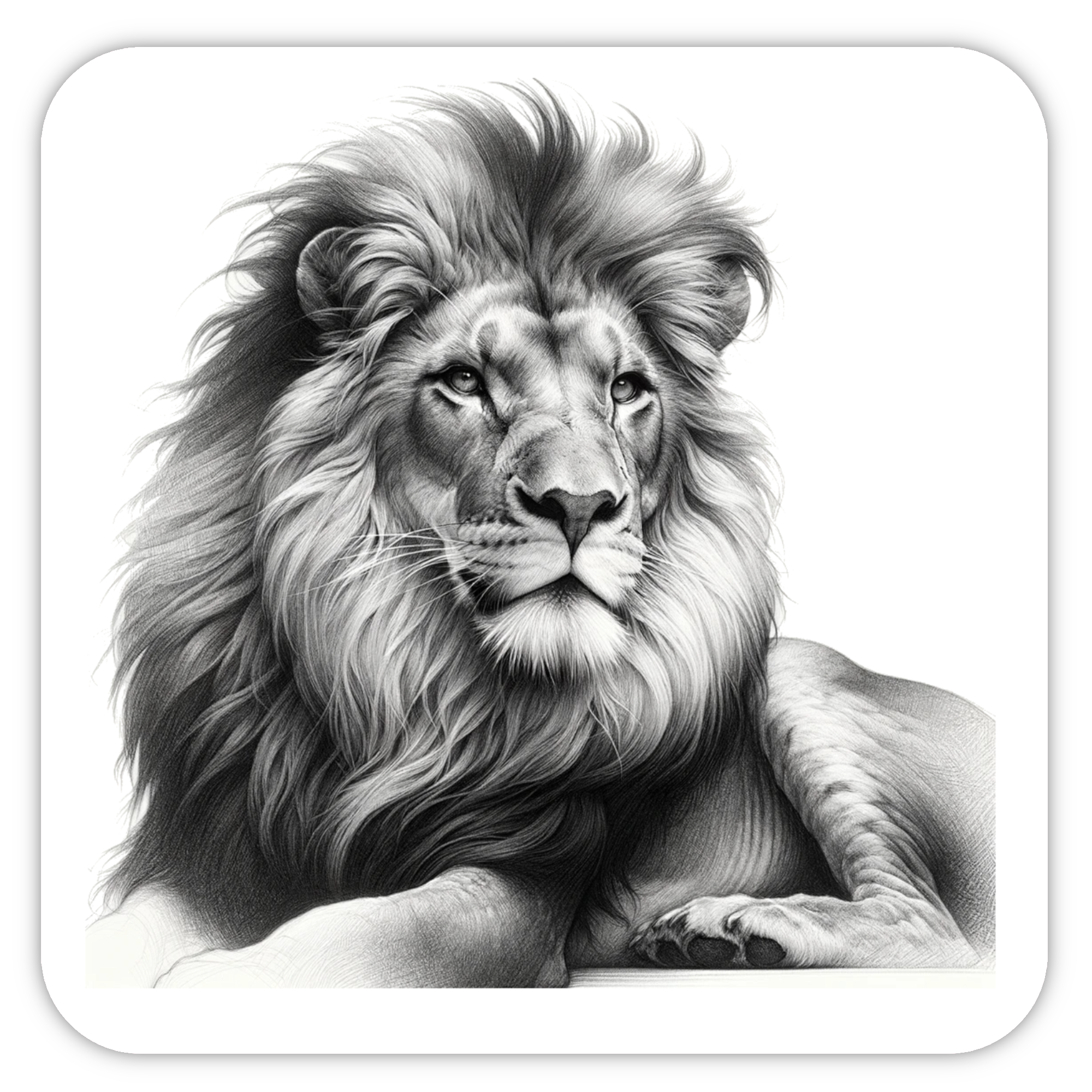 TrendSpire Lion Stickers (BW) - Set of 3 - Image 3
