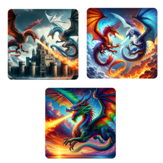 TrendSpire Dragon Stickers - Set of 3
