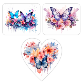 TrendSpire Messy Watercolour Butterflies Stickers - Set of 3