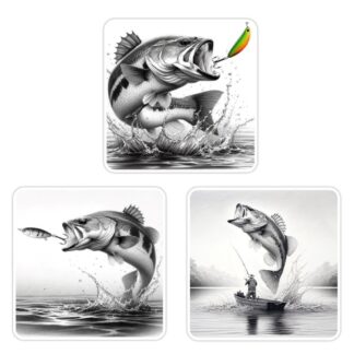 TrendSpire Bass Fishing Stickers - Set of 3