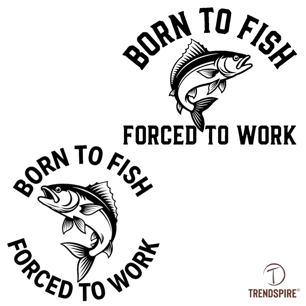 TrendSpire Born To Fish Vinyl Stickers – Set of 2
