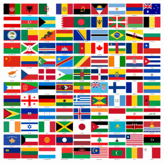 Flags of the World Stickers - 200 pack