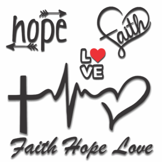 TrendSpire Faith Hope Love Stickers - Set of 4