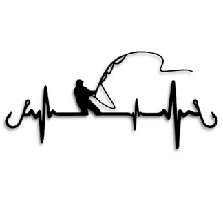 Fishing Decal/Sticker - Set of 2 - Black