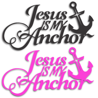 TrendSpire Jesus Is My Anchor Decal - Black & Pink