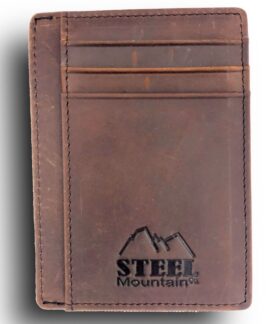 Leather Wallet Slimline RFID blocking - Steel Mountain Co.