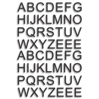 Letters 2cm - 252 Characters