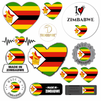 TrendSpire Love Zimbabwe Stickers - Set of 12