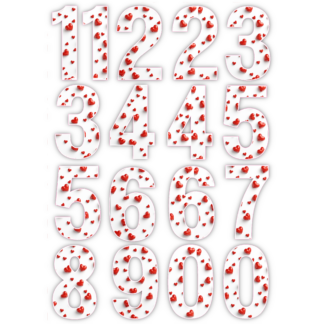 TrendSpire 5cm Numbers - Heart - Set of 51