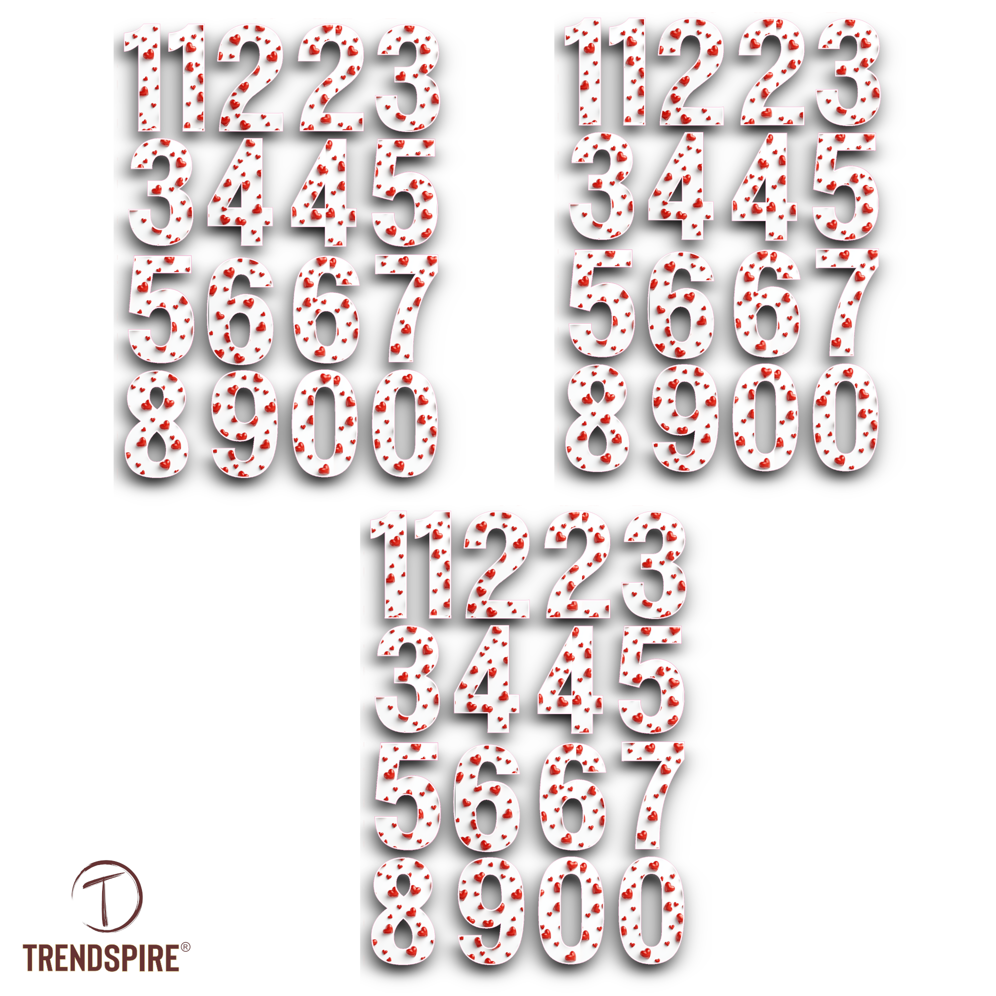 TrendSpire 5cm Numbers - Heart - Set of 51 - Image 3