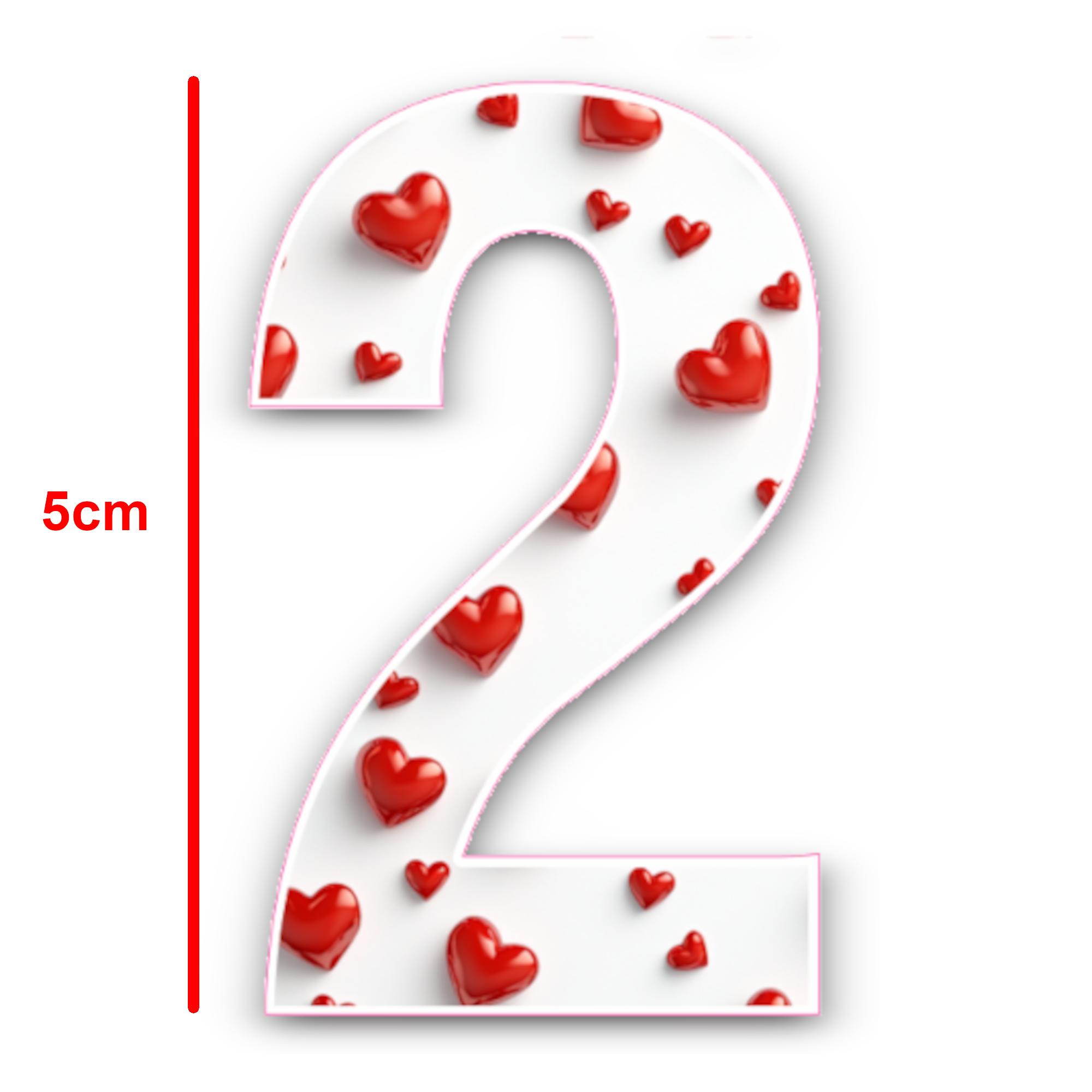 TrendSpire 5cm Numbers - Heart - Set of 51 - Image 2