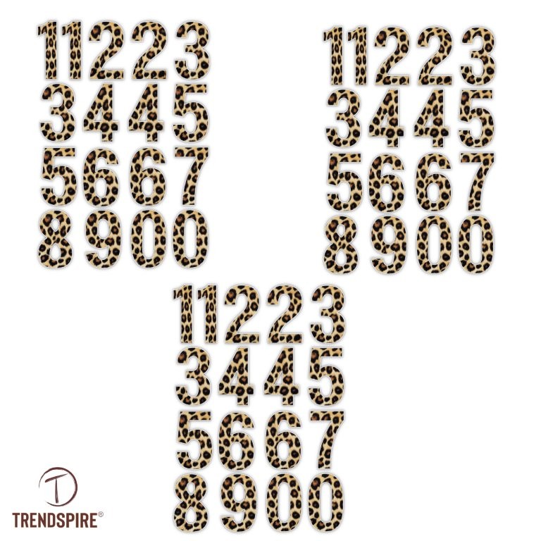 TrendSpire 5cm Numbers - Leopard print - Set of 51 - Image 3