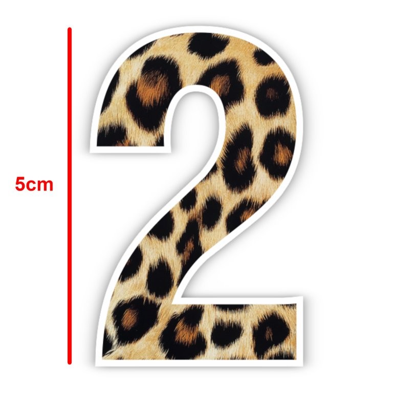 TrendSpire 5cm Numbers - Leopard print - Set of 51 - Image 2