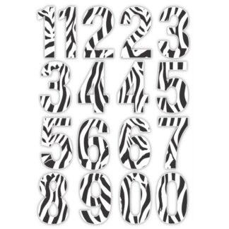 TrendSpire 5cm Numbers - Zebra print - Set of 51