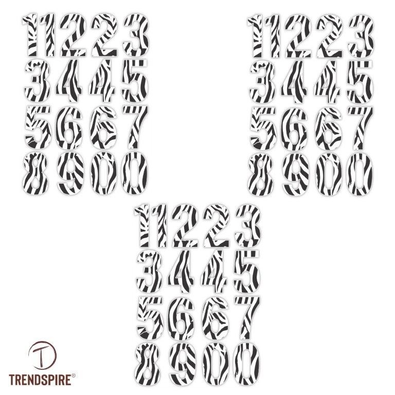 TrendSpire 5cm Numbers - Zebra print - Set of 51 - Image 2