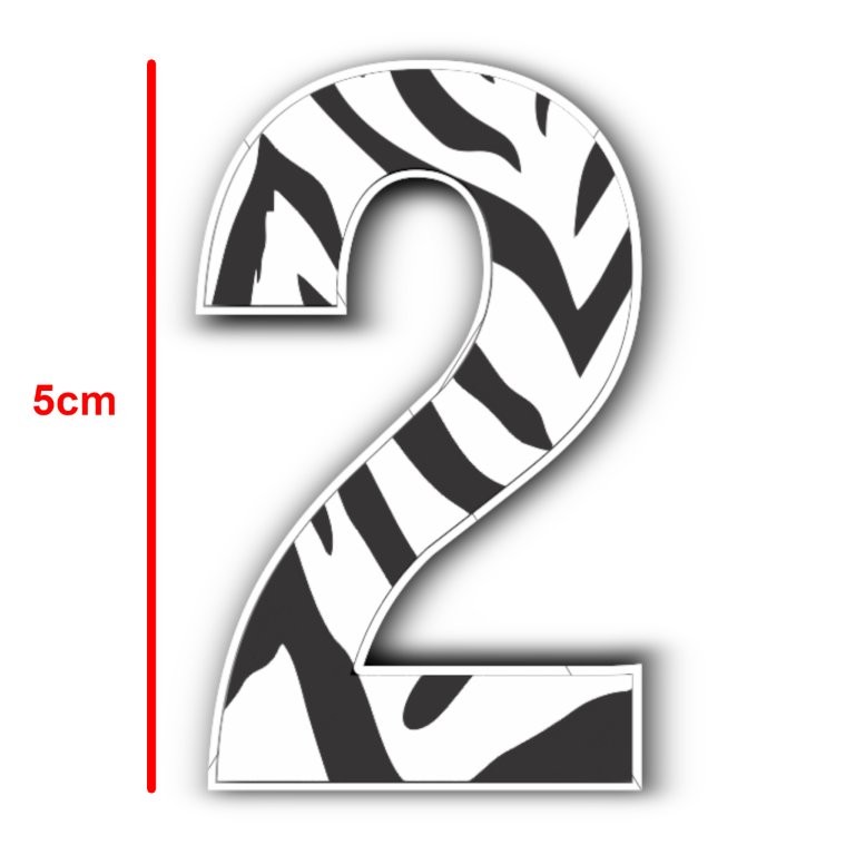 TrendSpire 5cm Numbers - Zebra print - Set of 51 - Image 3