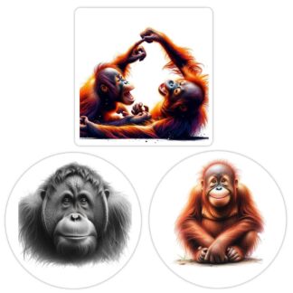 TrendSpire Orangutans Stickers - Set of 3