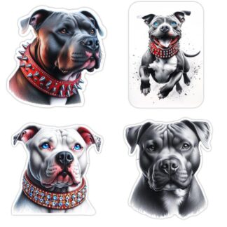 TrendSpire Pitbull Stickers - Set of 4