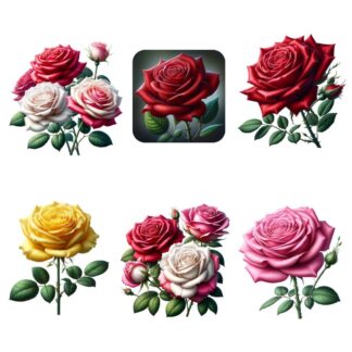TrendSpire Roses Stickers - Set of 12