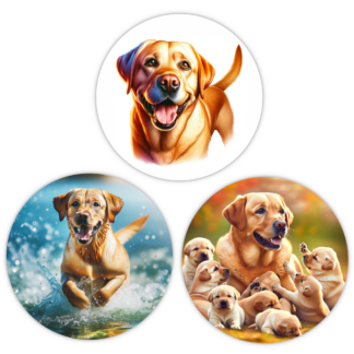 TrendSpire Labradors Stickers Colour - Set of 3