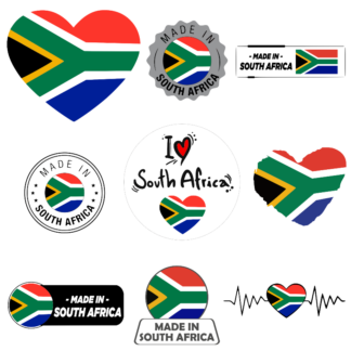 TrendSpire Love South Africa Stickers - Set of 11