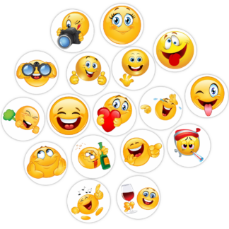 TrendSpire Emoji Stickers - Set of 17 Large
