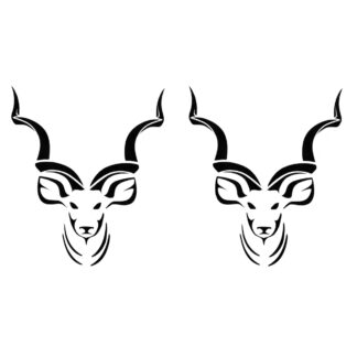 Vinyl Car Stickers - Kudu Head Set