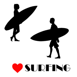 Vinyl Car Stickers - Surfers walking Set