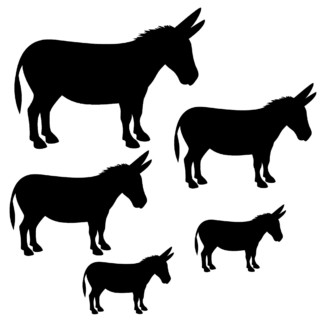 Vinyl Car Stickers - Donkey Set