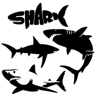 Vinyl Car Stickers - Shark Set