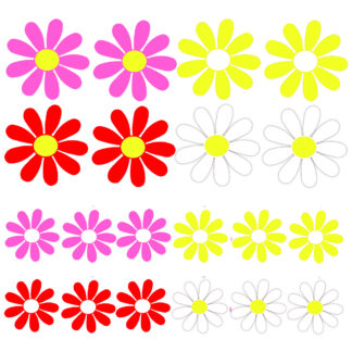 Vinyl Car Stickers - Daisies Set