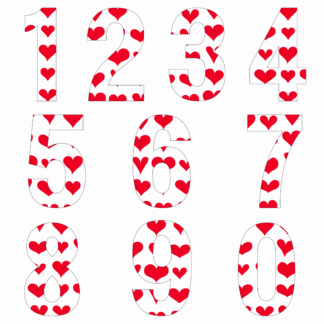 Wheelie Bin Number Stickers - Hearts