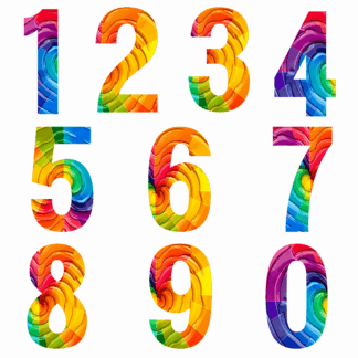 Wheelie Bin Number Stickers - Rainbow