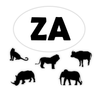 ZA South Africa Sticker with the Big 5