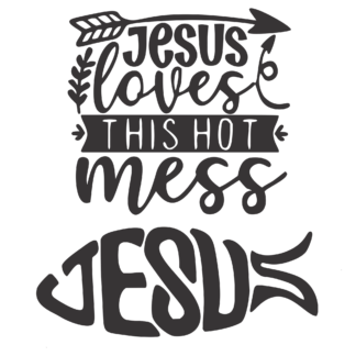 TrendSpire Jesus Christian Decal/Sticker - Hot Mess Set of 4