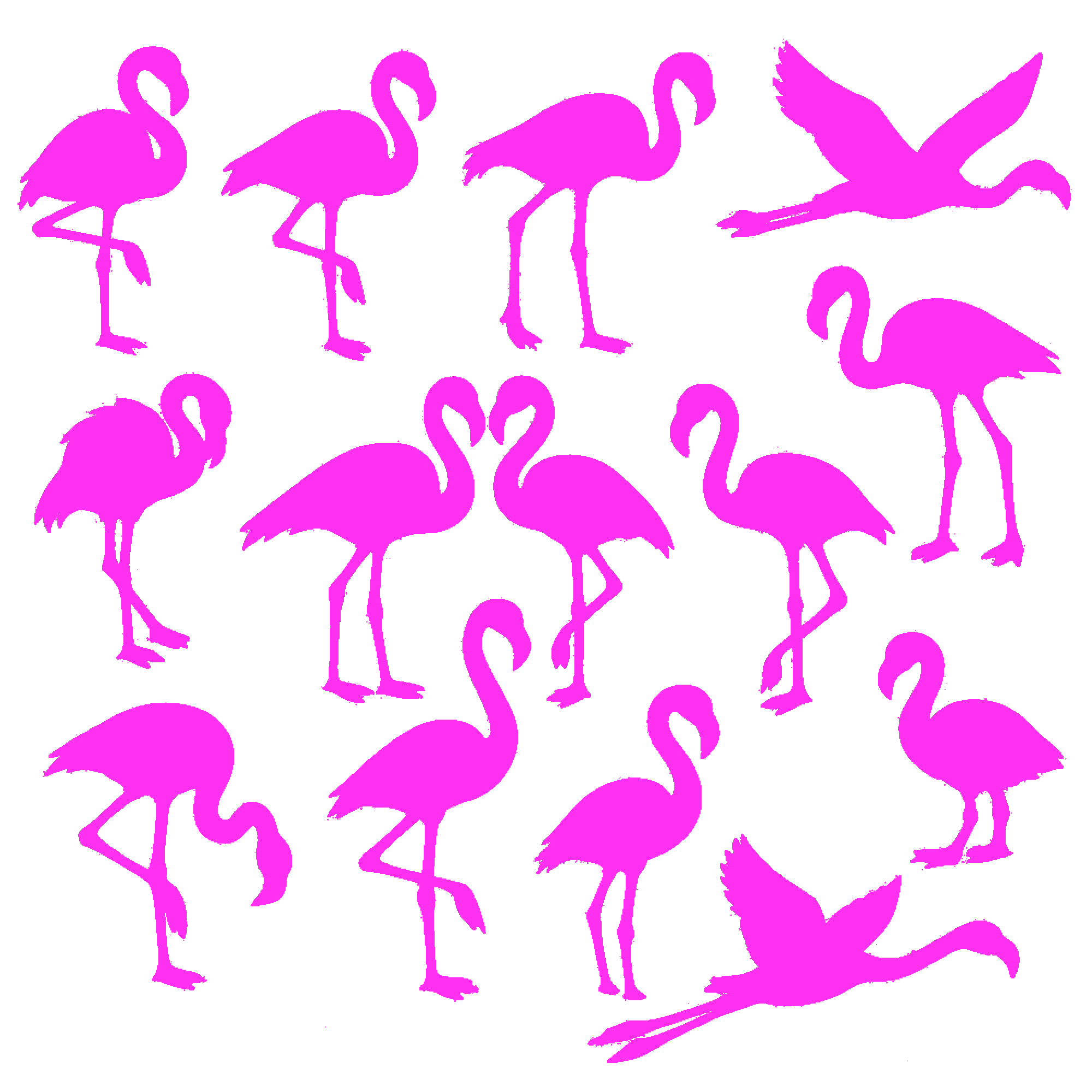 Flamingo Vinyl Stickers (Colour) - Set of 14