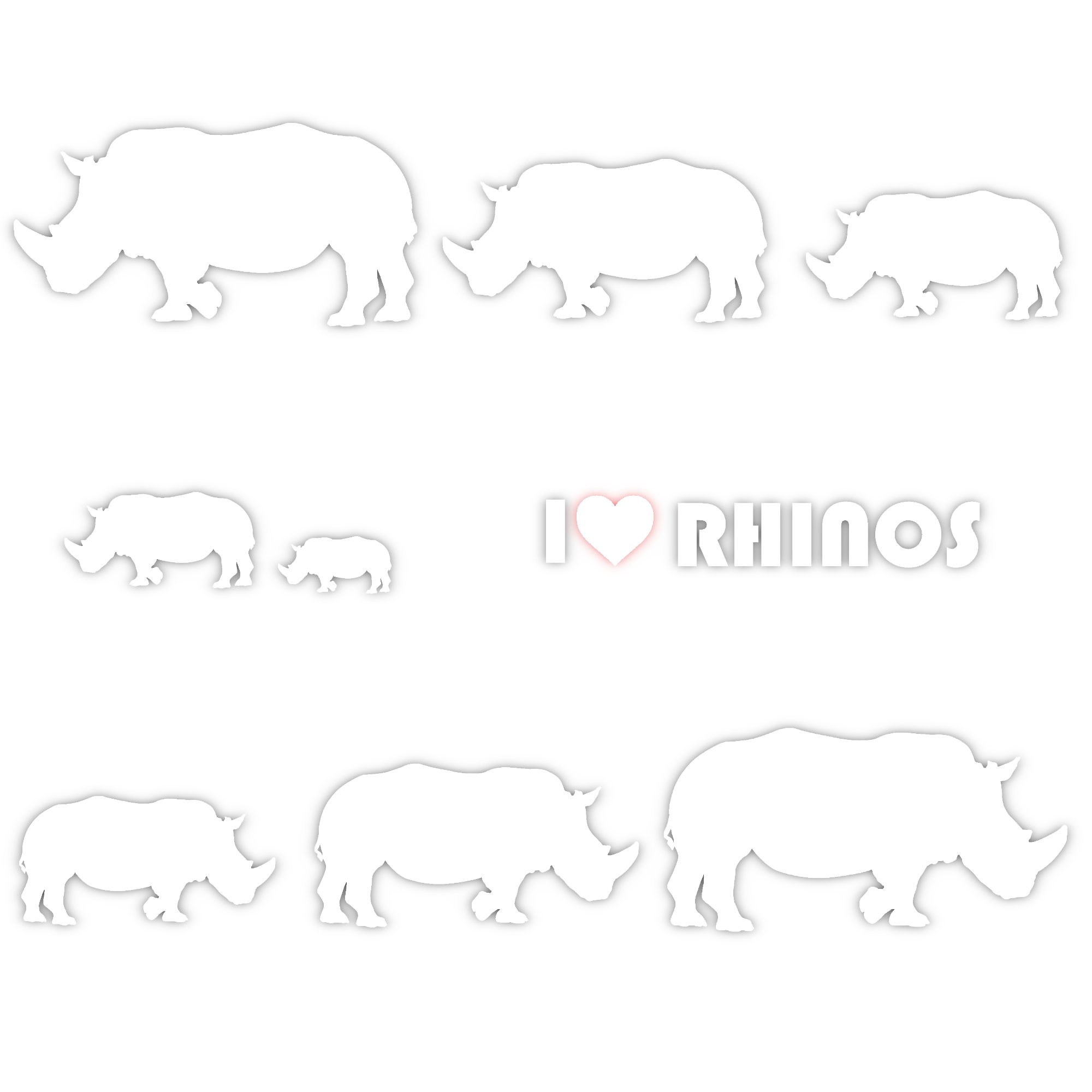 Vinyl Car Stickers - Rhino Set - Image 6
